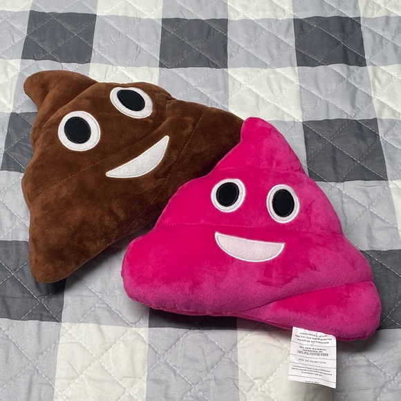 Pink & Brown Poop Emoji Pillows w/ Baby 💩 - Picture 2 of 15